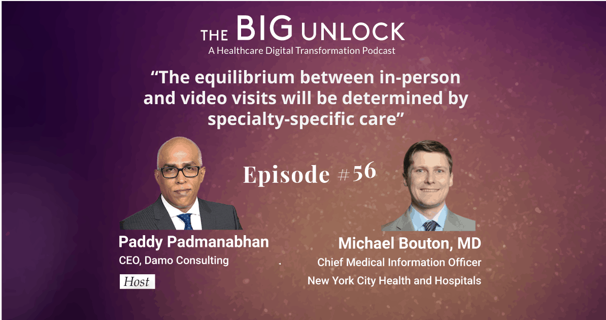 The equilibrium between in-person and video visits will be determined by specialty-specific care