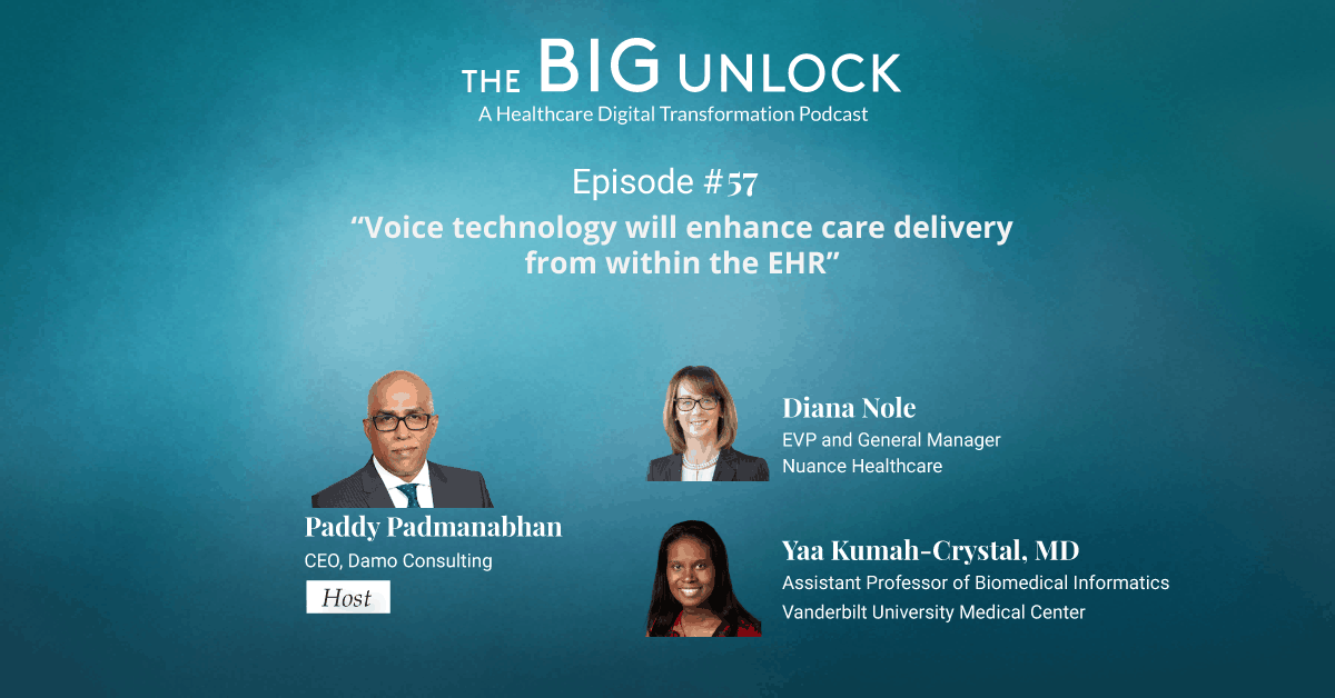 Voice technology will enhance care delivery from within the EHR
