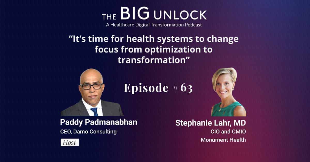 It’s time for health systems to change focus from optimization to transformation