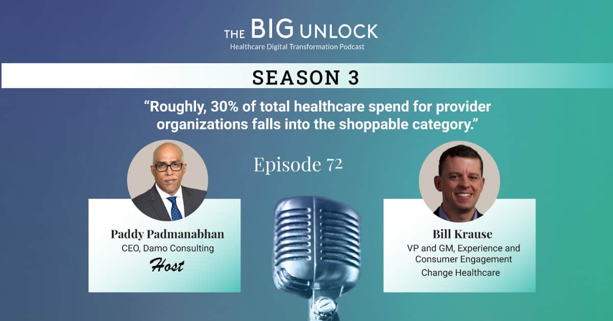 Roughly, 30% of total healthcare spend for provider organizations falls into the shoppable category.